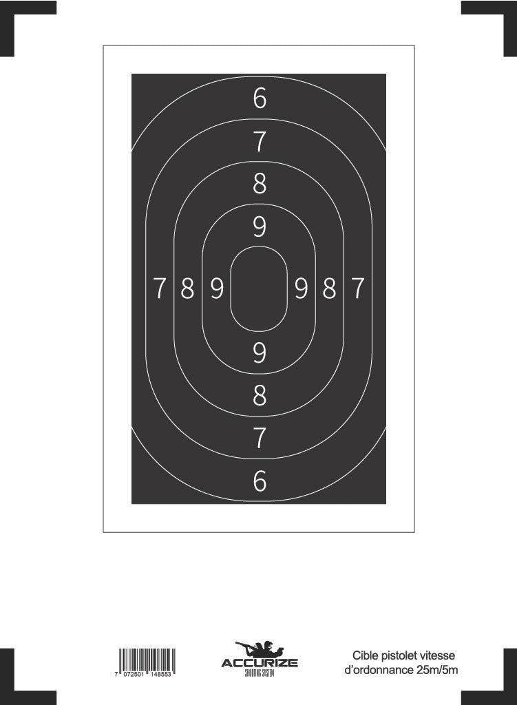 Front target Ciblet pistol vitesse d´ordonnance 25 m/5m